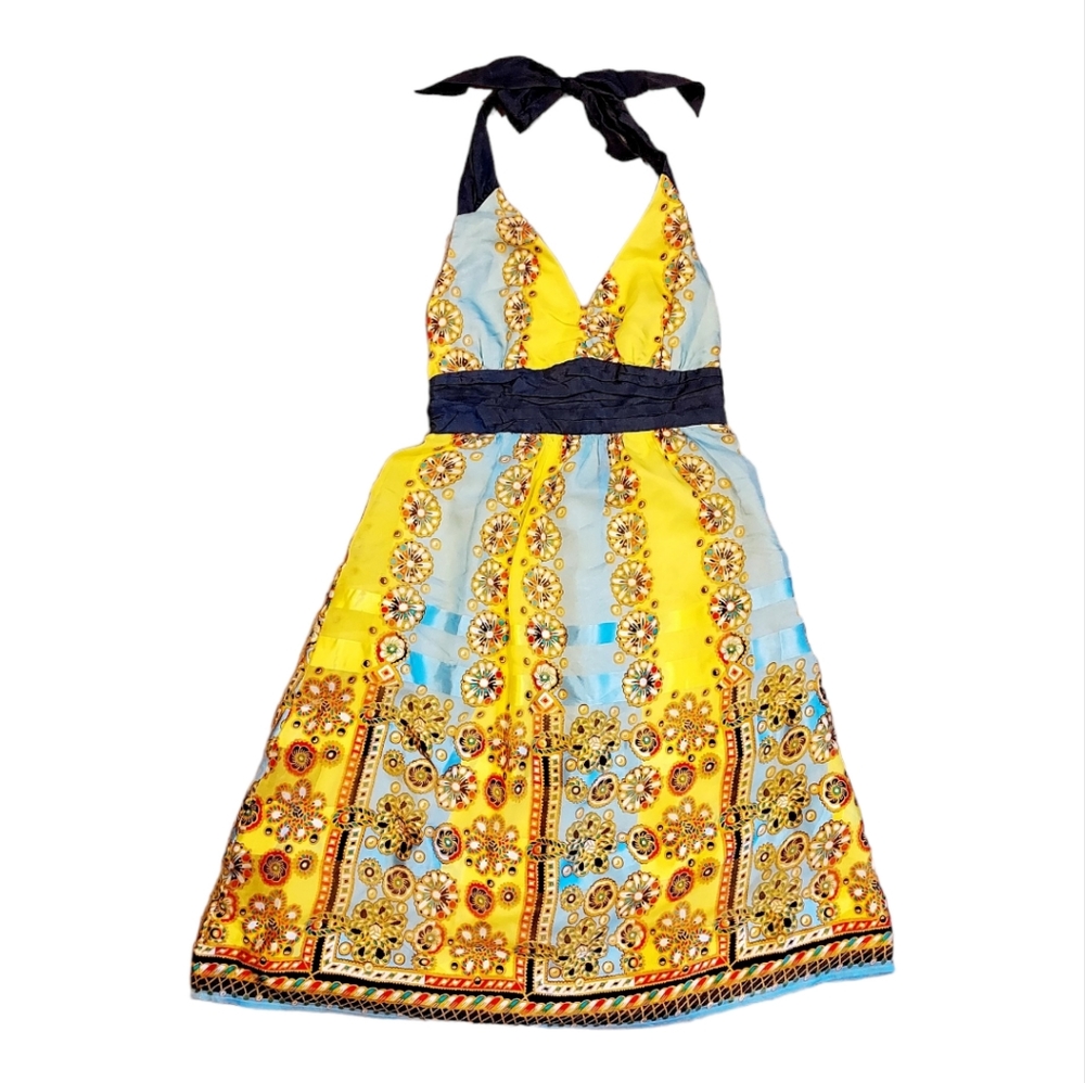 Anthropologie Moulinette Soeurs Electric Age Silk Halter Dress size 0